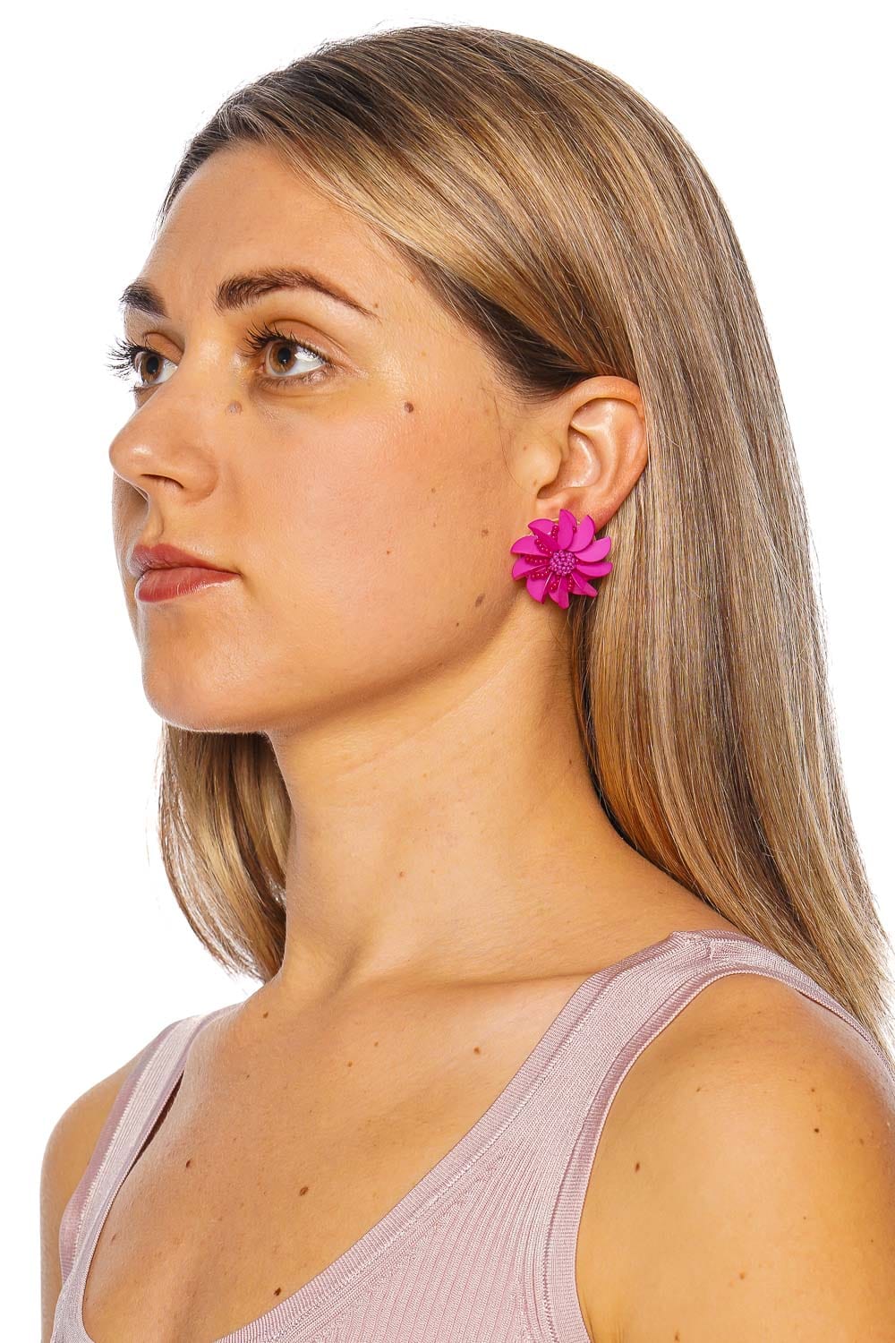 Mignonne Gavigan Flor Magenta Beaded Earrings