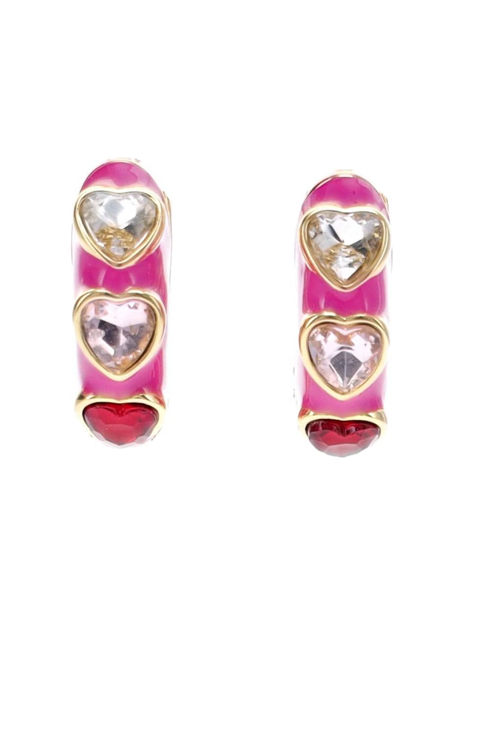 Mignonne Gavigan Freyja Pink Embellished Hoop Earrings