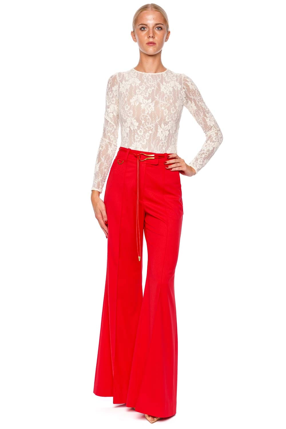 ZIMMERMANN Crush Red High Waisted Tailored Pant