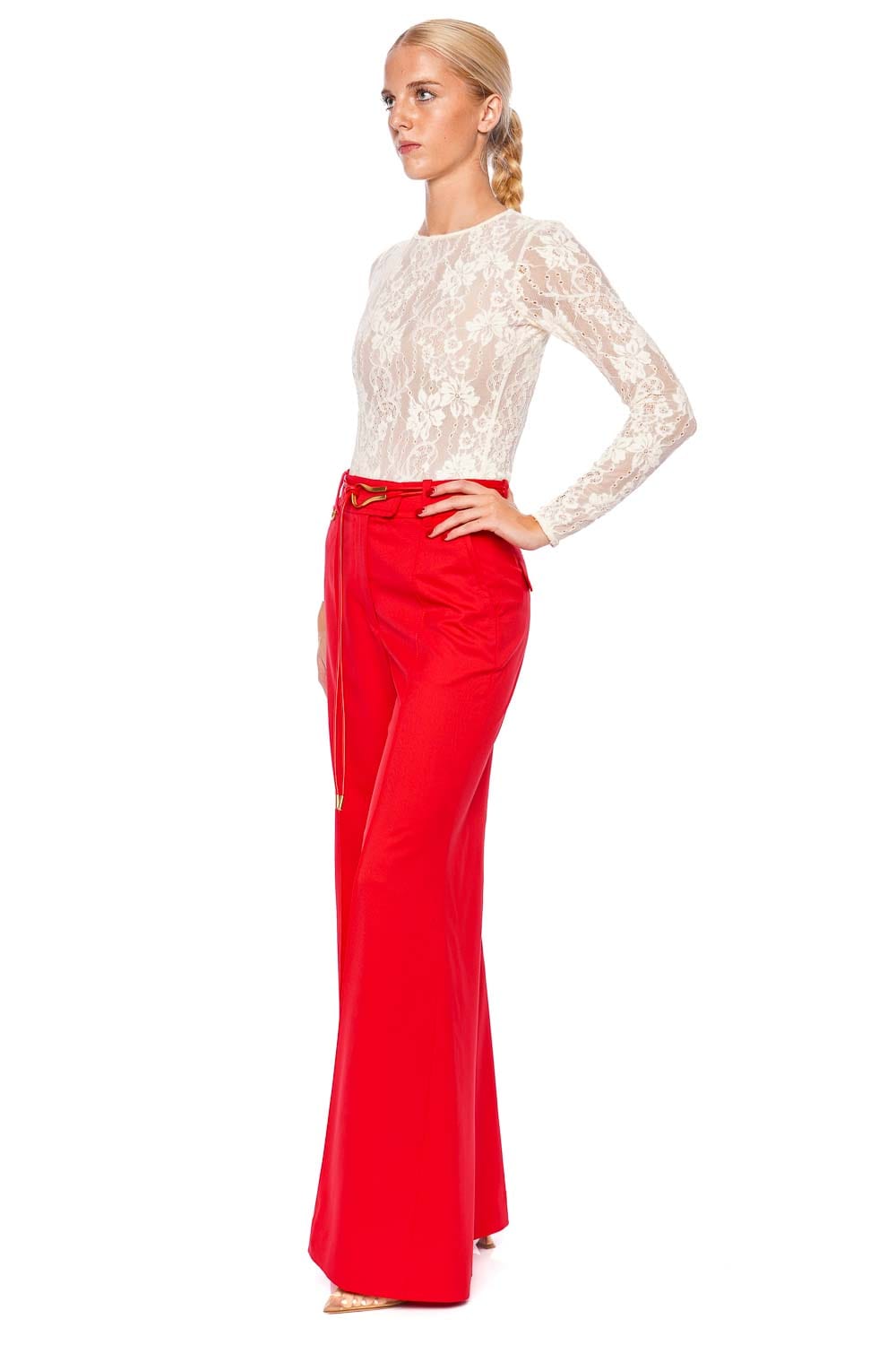 ZIMMERMANN Crush Red High Waisted Tailored Pant