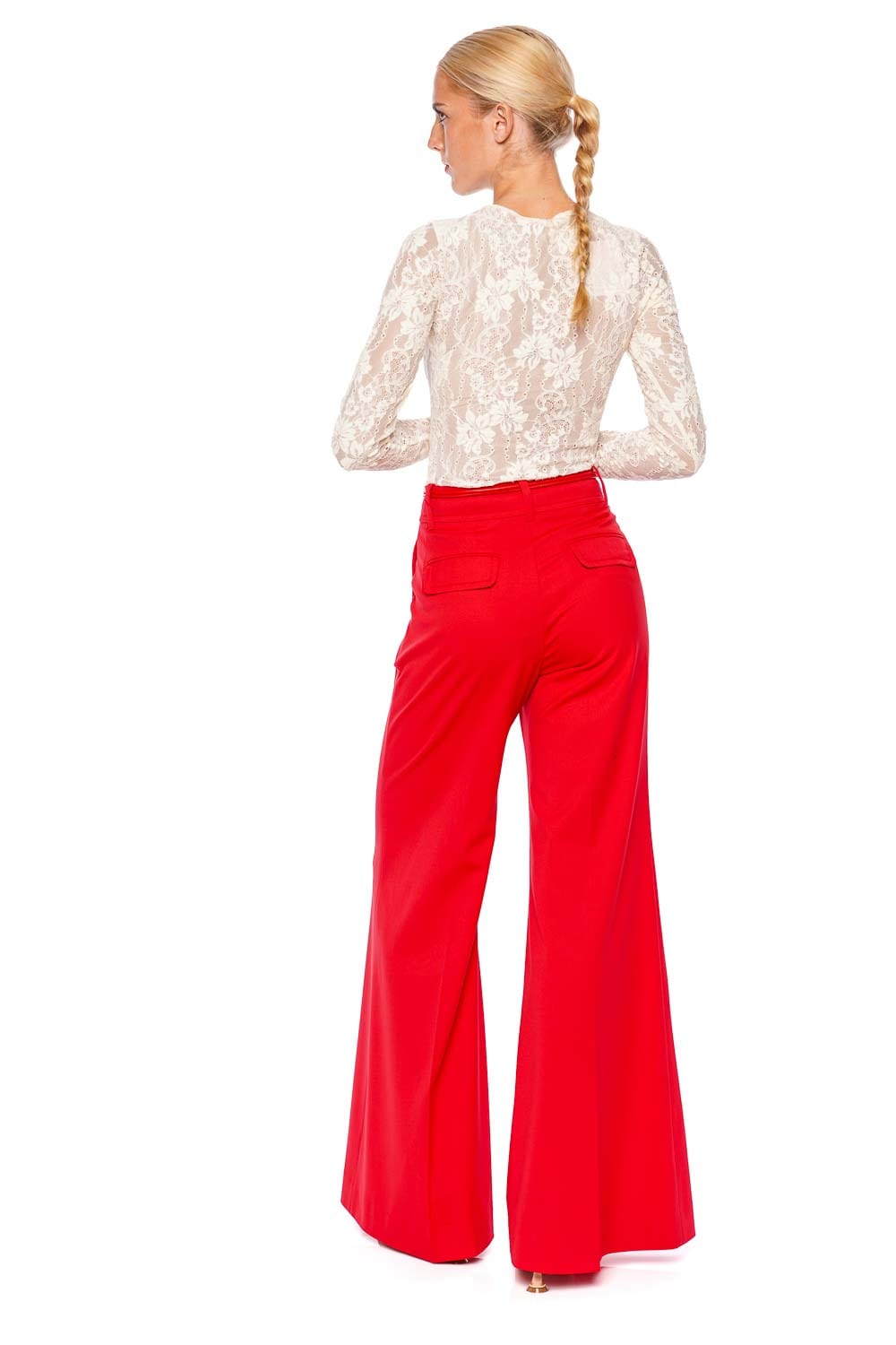 ZIMMERMANN Crush Red High Waisted Tailored Pant