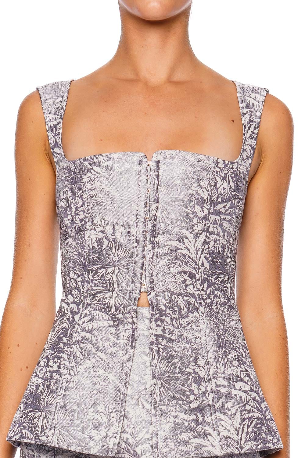 CLEA Delfina Orchid Jacquard Sleeveless Top