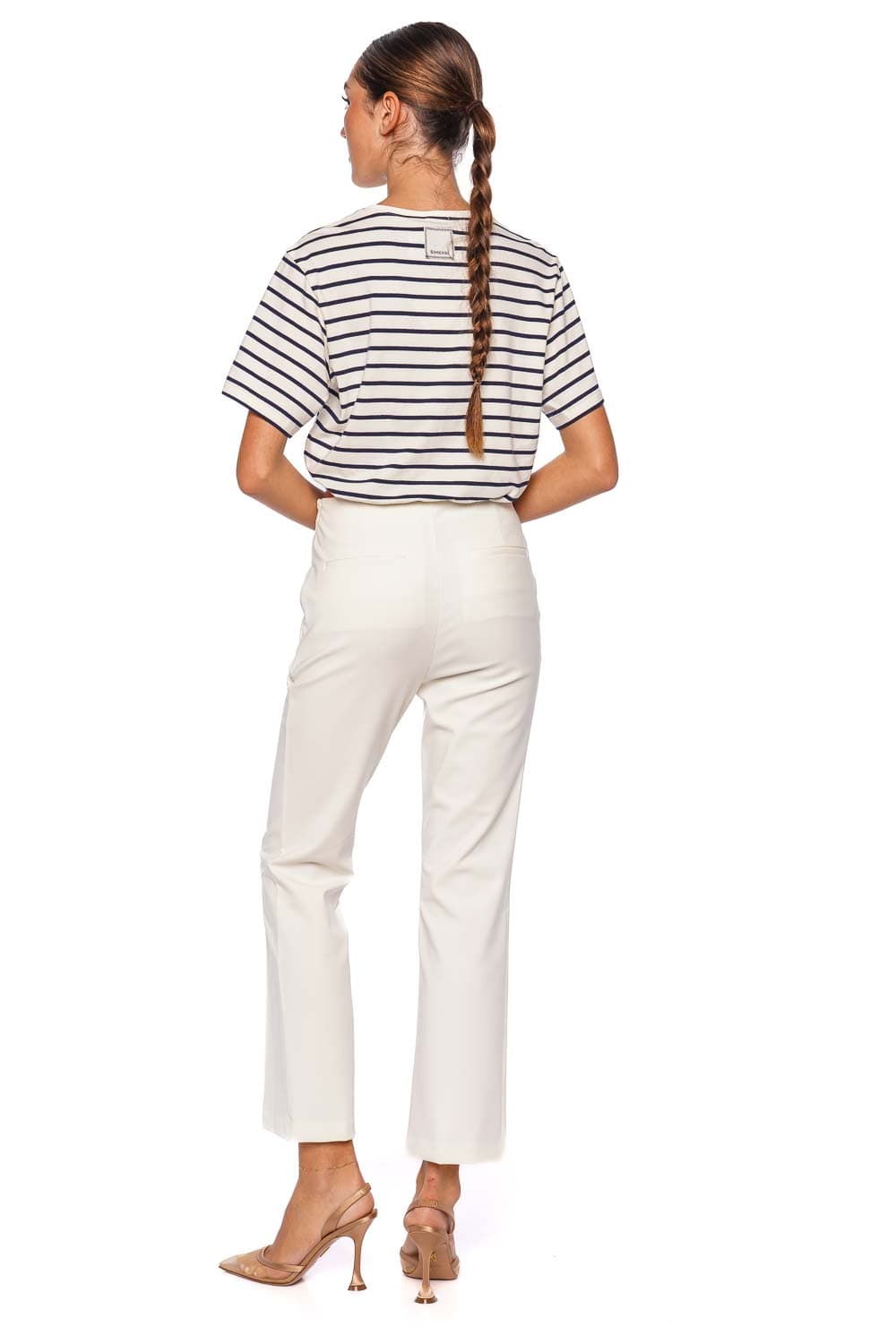 SIMKHAI Jojo Striped Cotton Cropped Tee