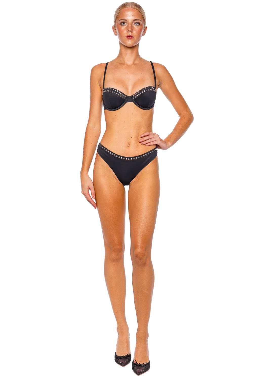 SIMKHAI Amande Studded Balconette Bikini Top