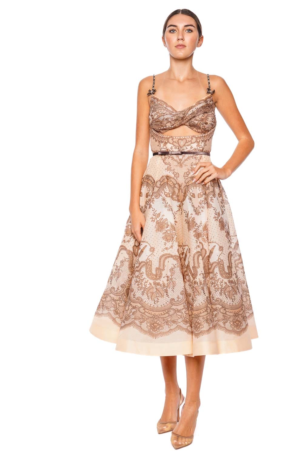 ZIMMERMANN Crush Twist Front Organza Midi Dress