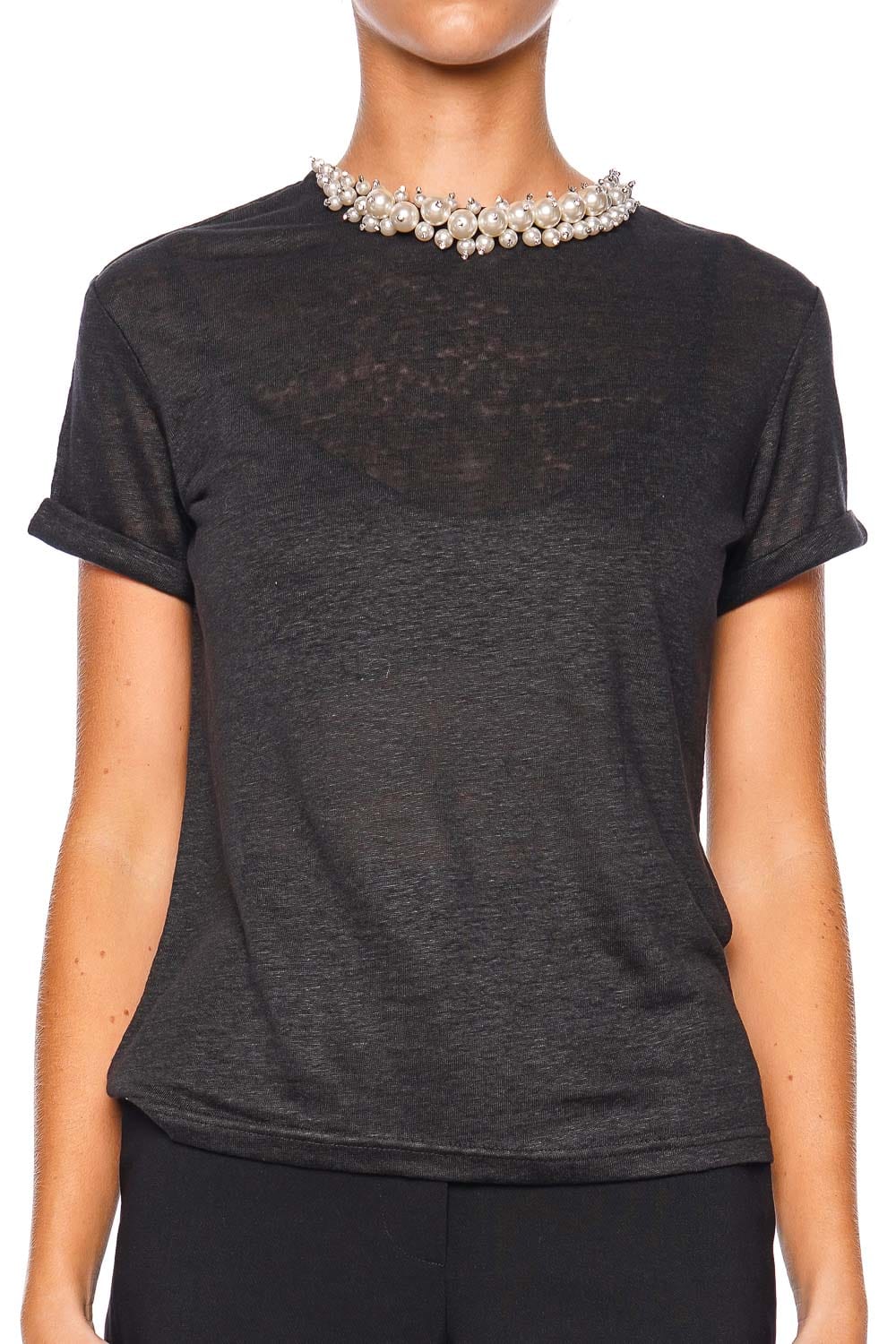 ZIMMERMANN Crush Black Pearl Embellished Tee