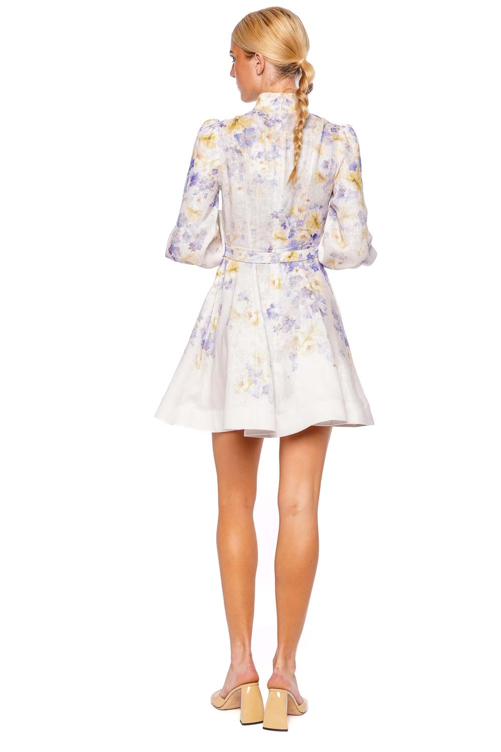 ZIMMERMANN Crush Buttoned Linen Mini Dress