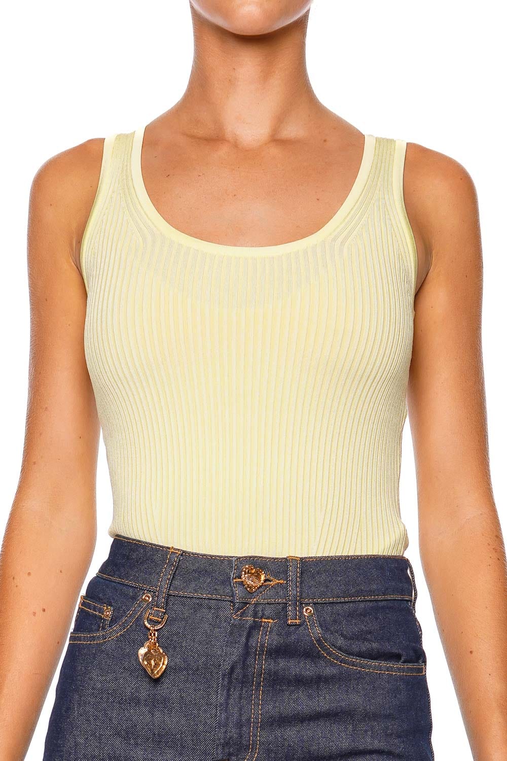 ZIMMERMANN Lemon Scoop Ribbed Knit Tank