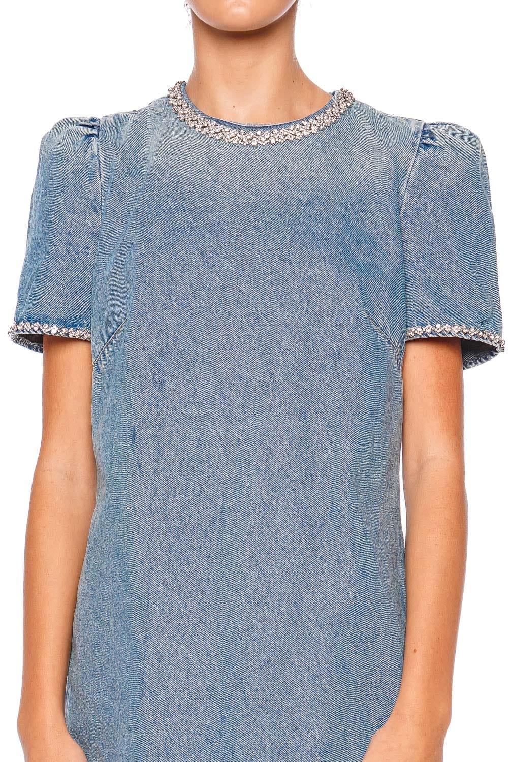 ZIMMERMANN Crush Embellished Denim Mini Dress