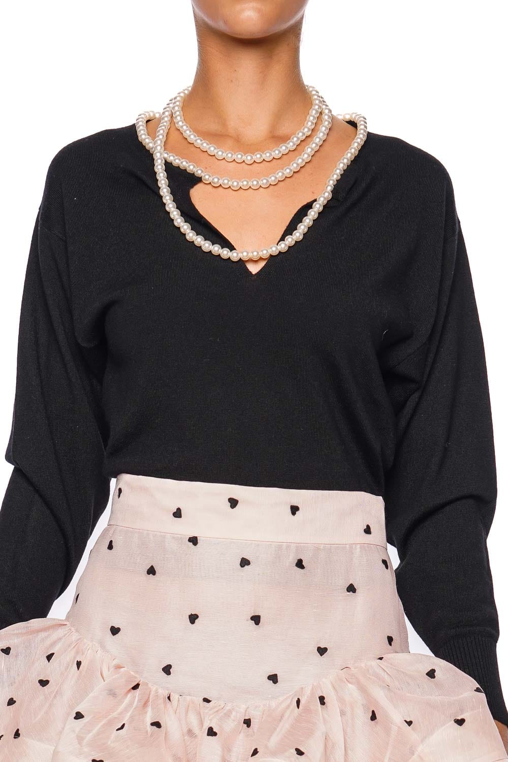 ZIMMERMANN Crush Pearl Necklace Wool Sweater