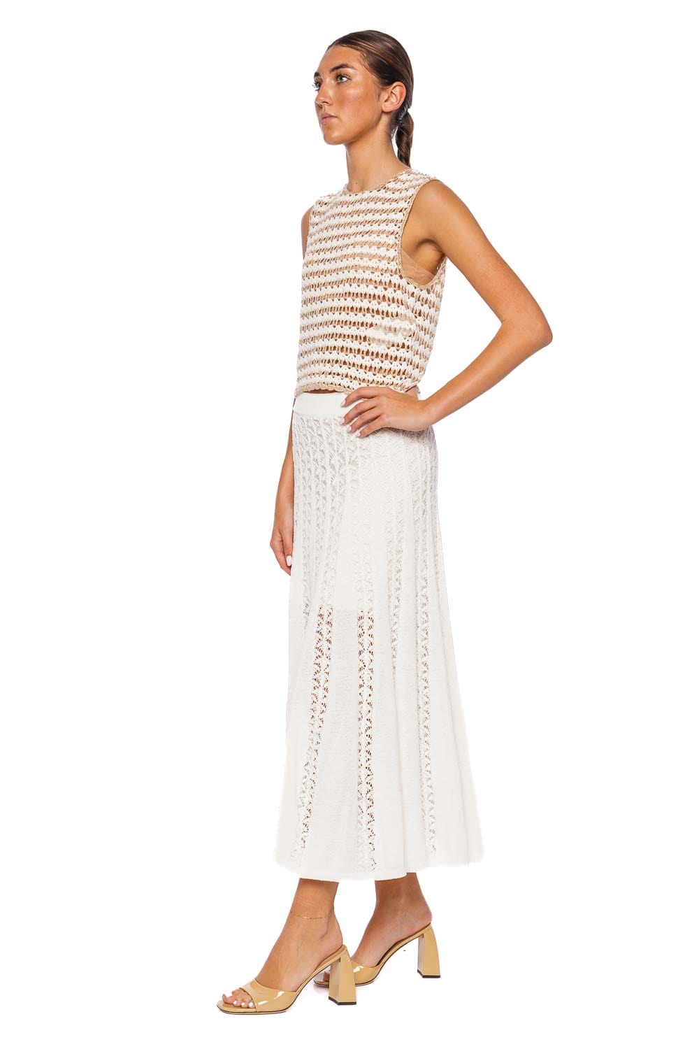 ZIMMERMANN Wylie Flared Knit Midi Skirt