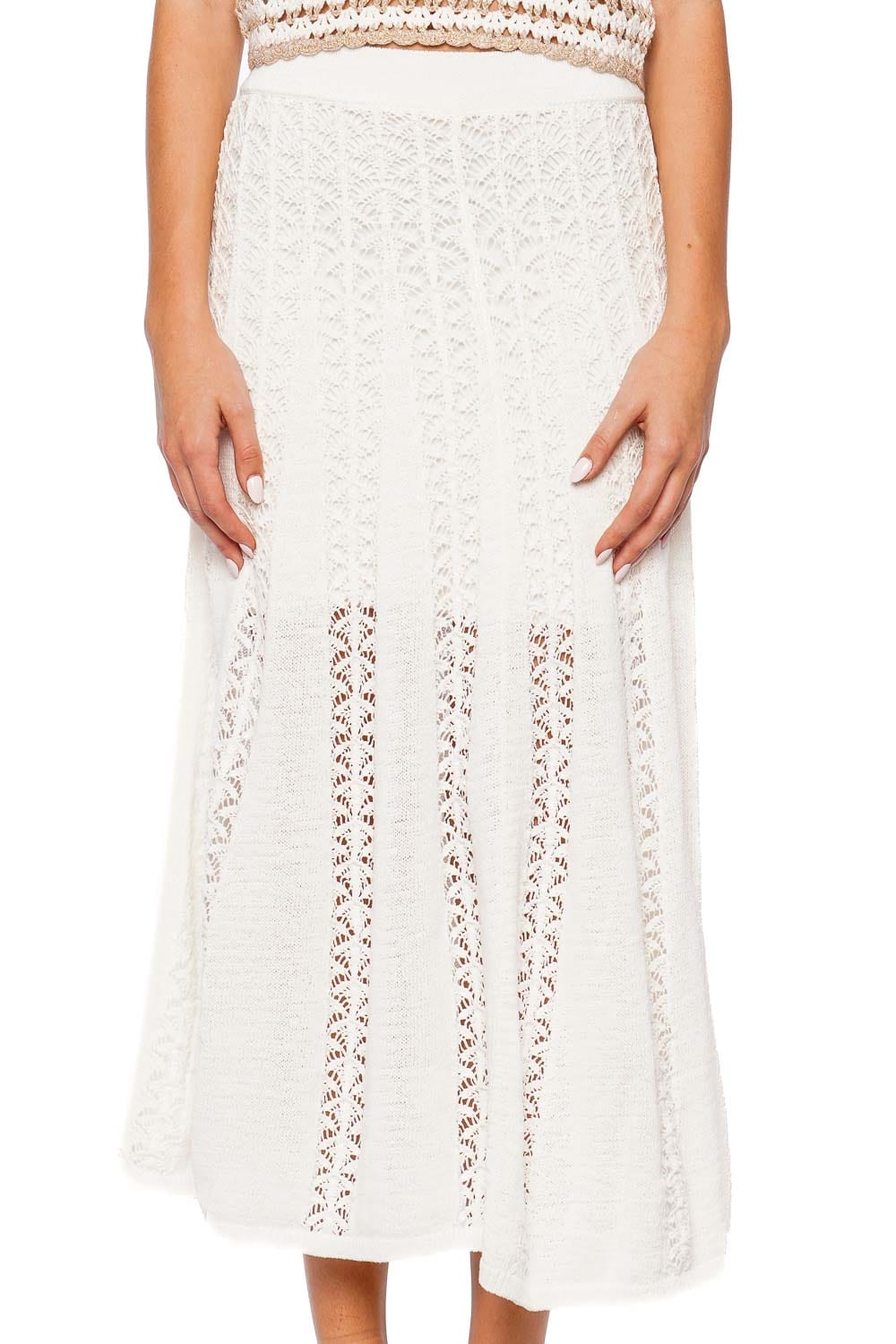 ZIMMERMANN Wylie Flared Knit Midi Skirt