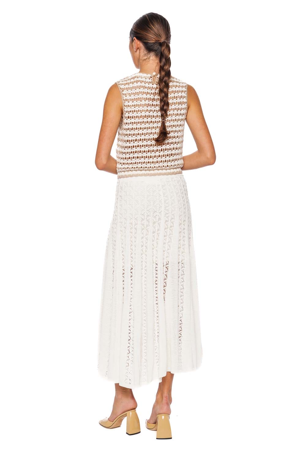 ZIMMERMANN Tallow Gold & Ivory Crochet Tank Top