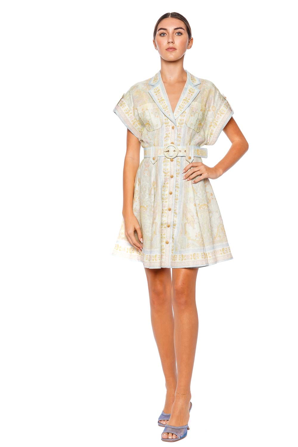 ZIMMERMANN Acacia Belted Mini Shirt Dress