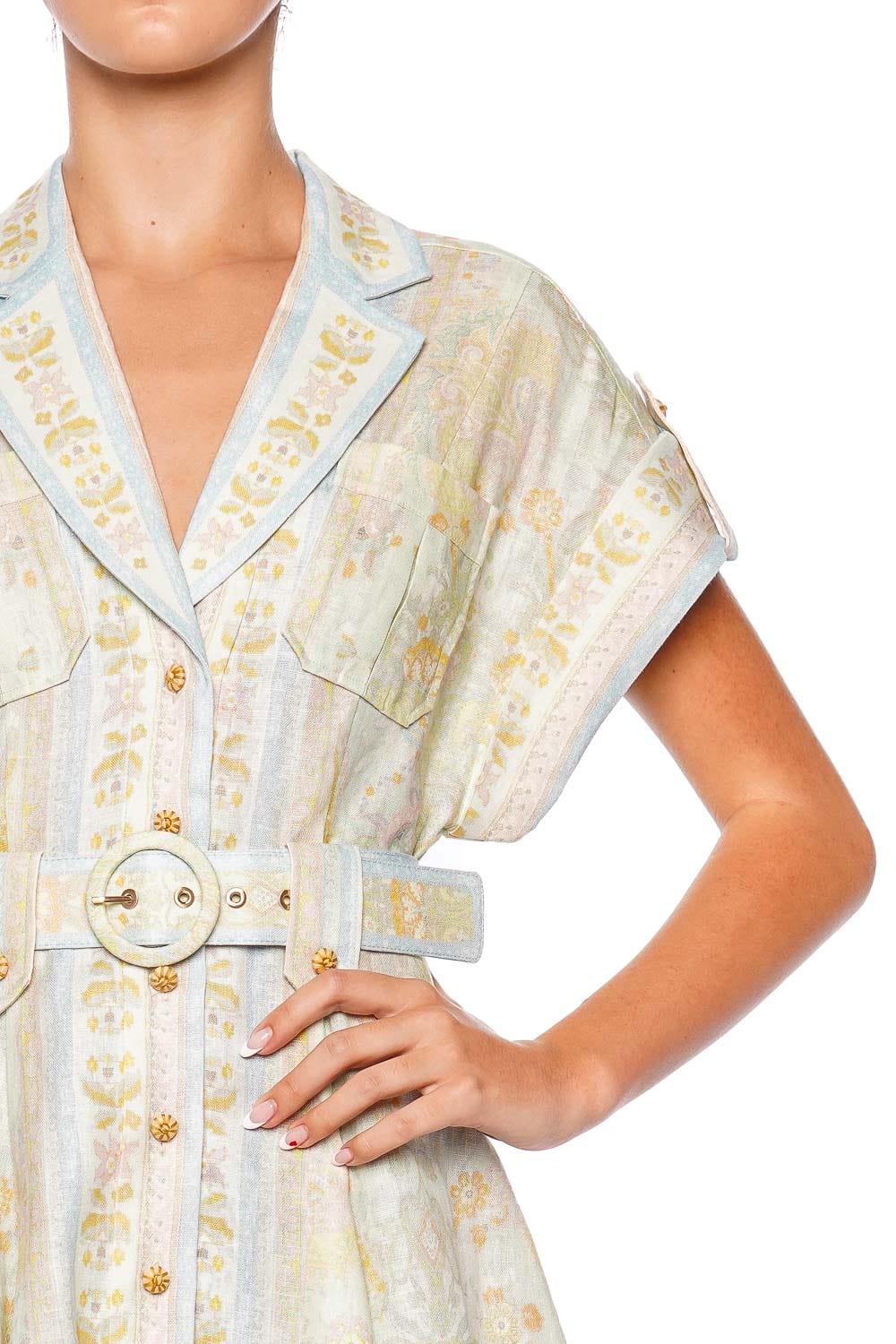 ZIMMERMANN Acacia Belted Mini Shirt Dress