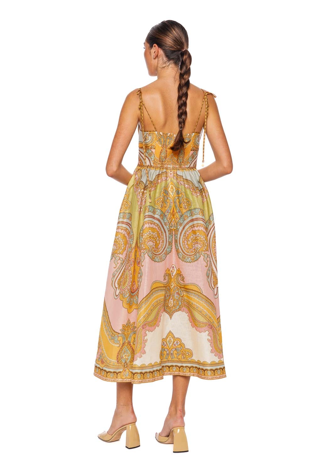 ZIMMERMANN Maxine Gold Paisley Picnic Midi Dress