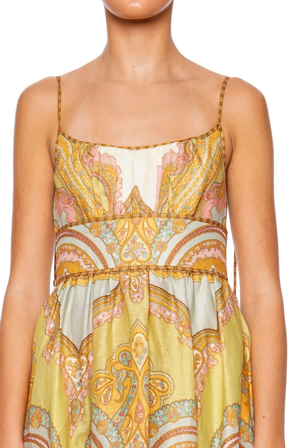 ZIMMERMANN Maxine Gold Paisley Picnic Midi Dress