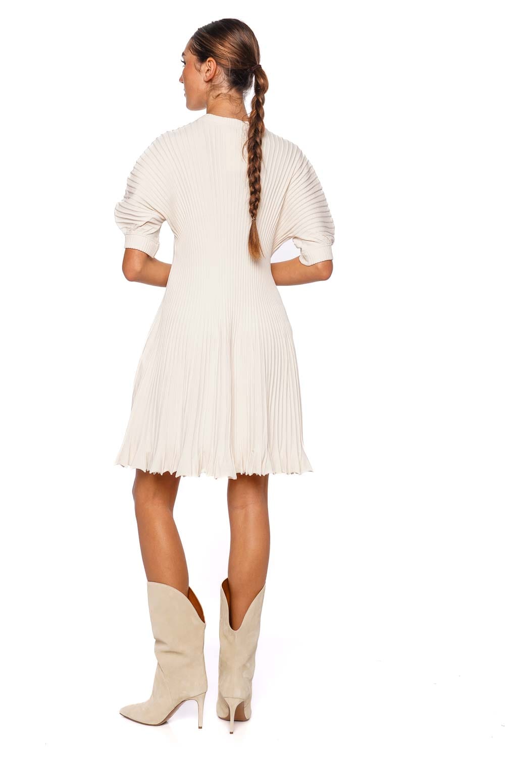 Ulla Johnson Talie Ribbed Knit Puff Sleeve Mini Dress