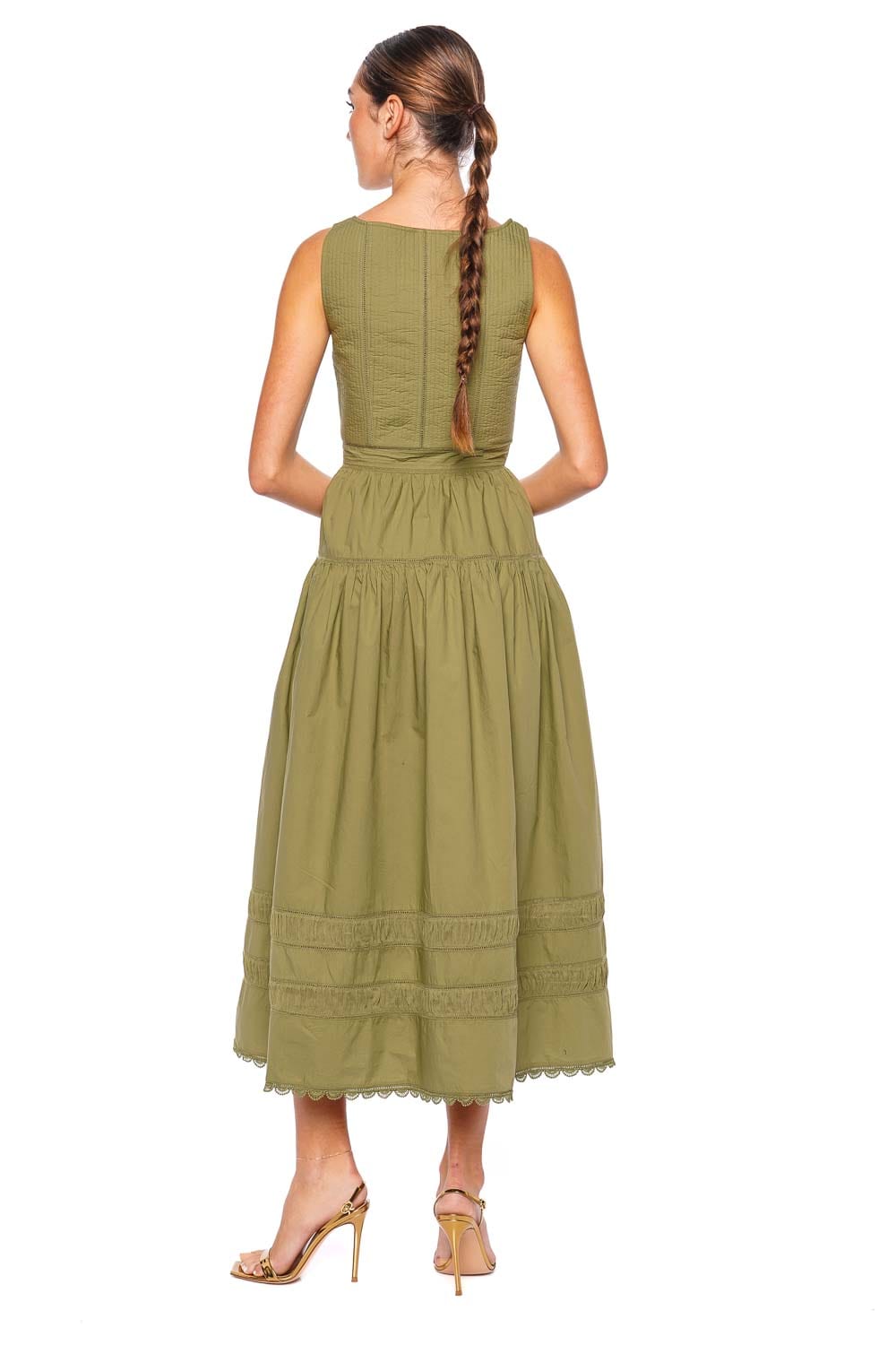 Ulla Johnson Isadora Embroidered Scallop Cotton Midi Dress