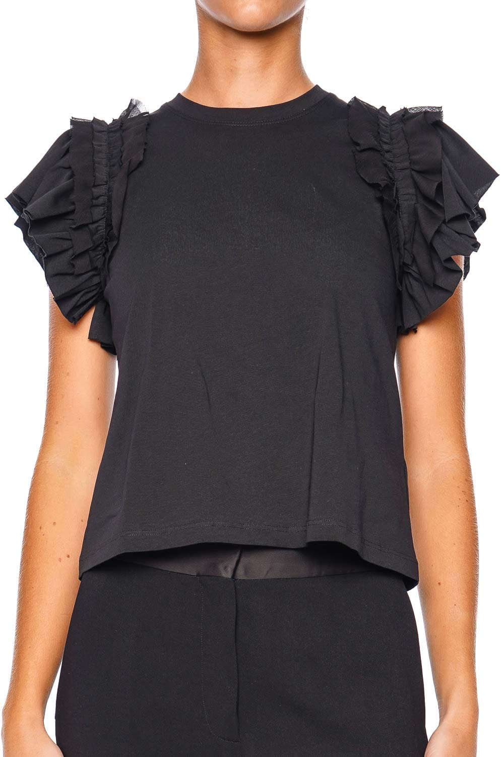 Ulla Johnson Leoda Silk Ruffle Top Sz online 2 Black