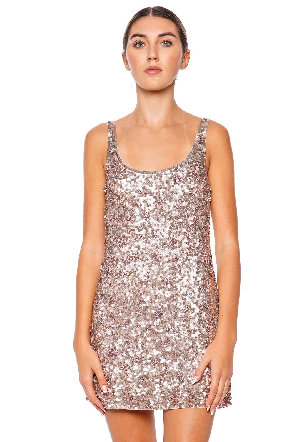 LoveShackFancy Dorrina Crystal Sequined Mini Dress