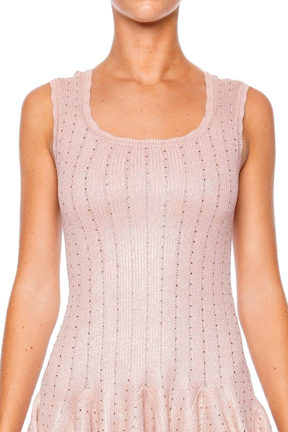 LoveShackFancy Maryanne Embellished Knit Mini Dress