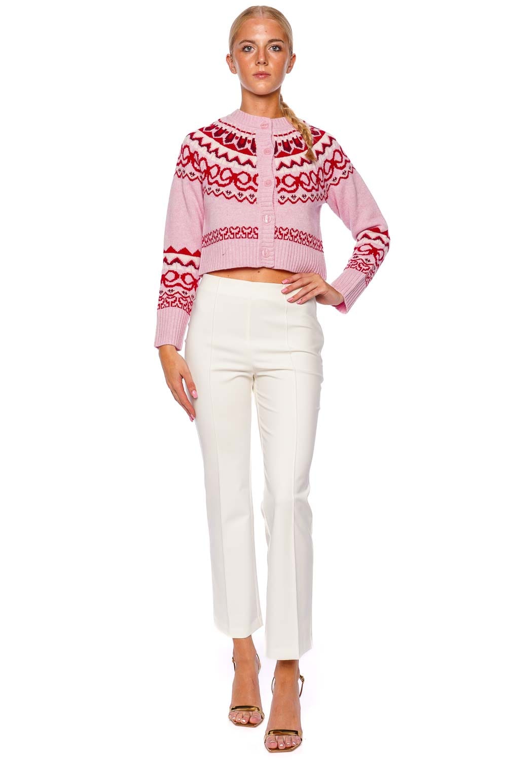 LoveShackFancy Shantae Fair Isle Wool Knit Cardigan