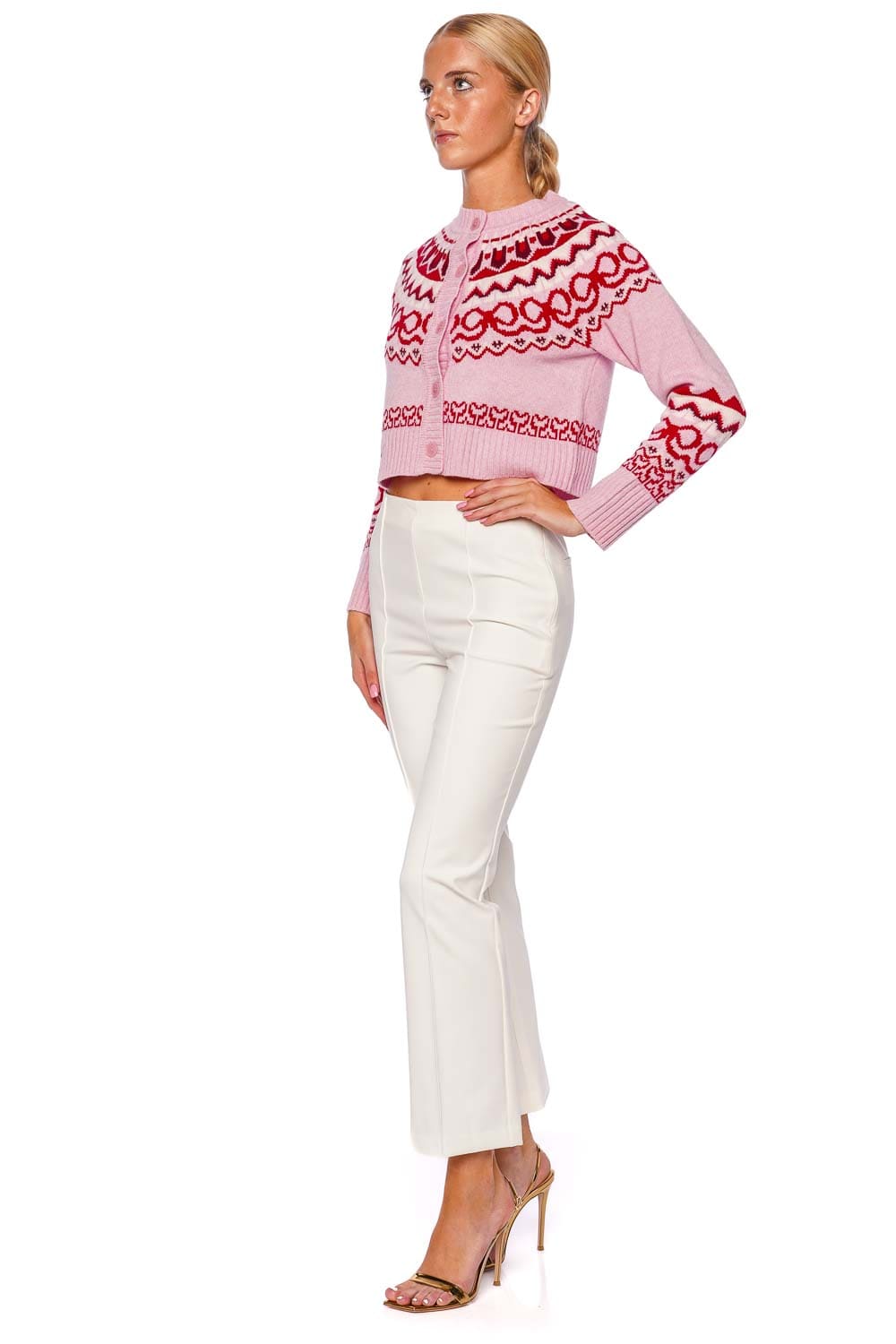 LoveShackFancy Shantae Fair Isle Wool Knit Cardigan