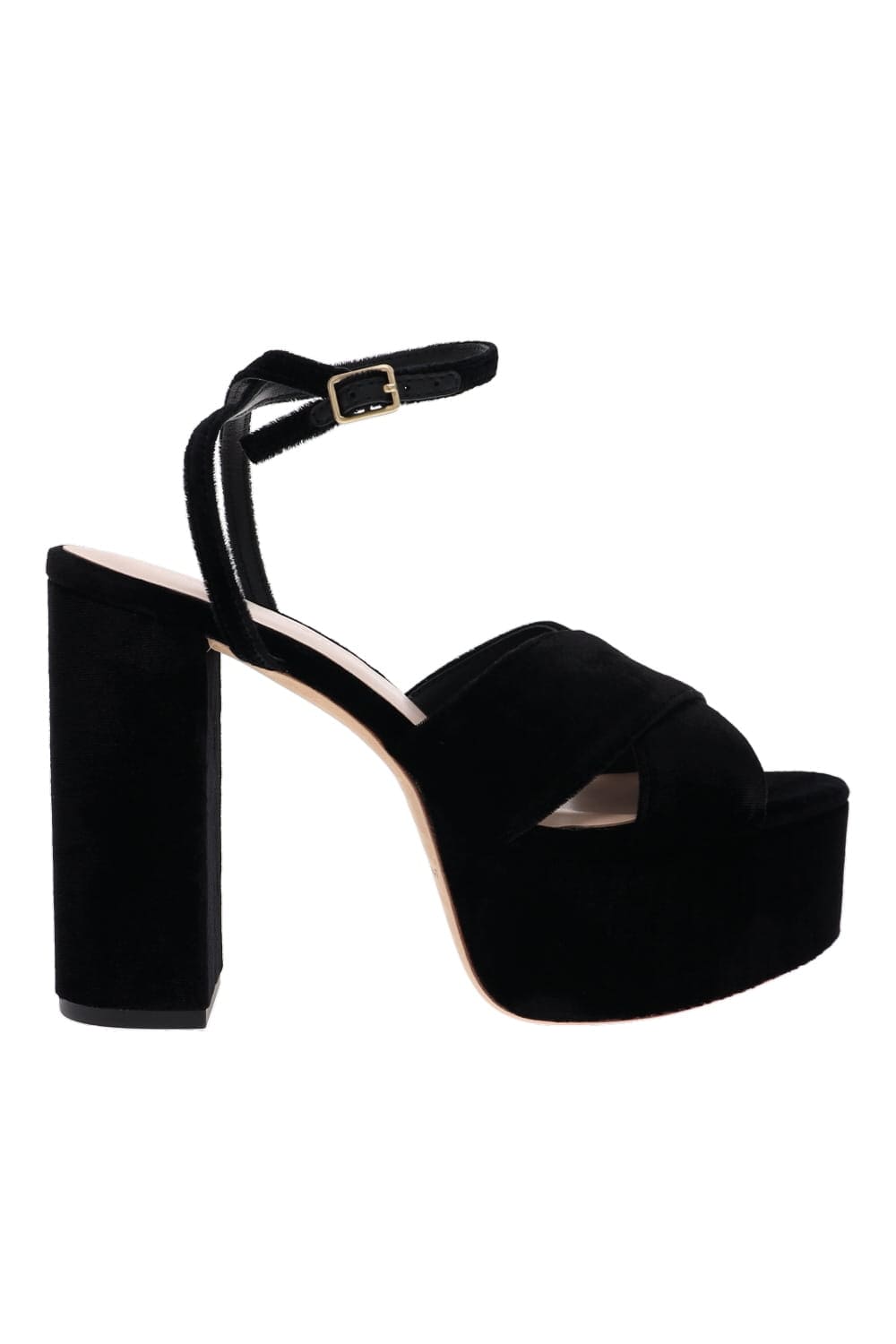 Loeffler Randall Loretta Black Velvet Platform Sandal