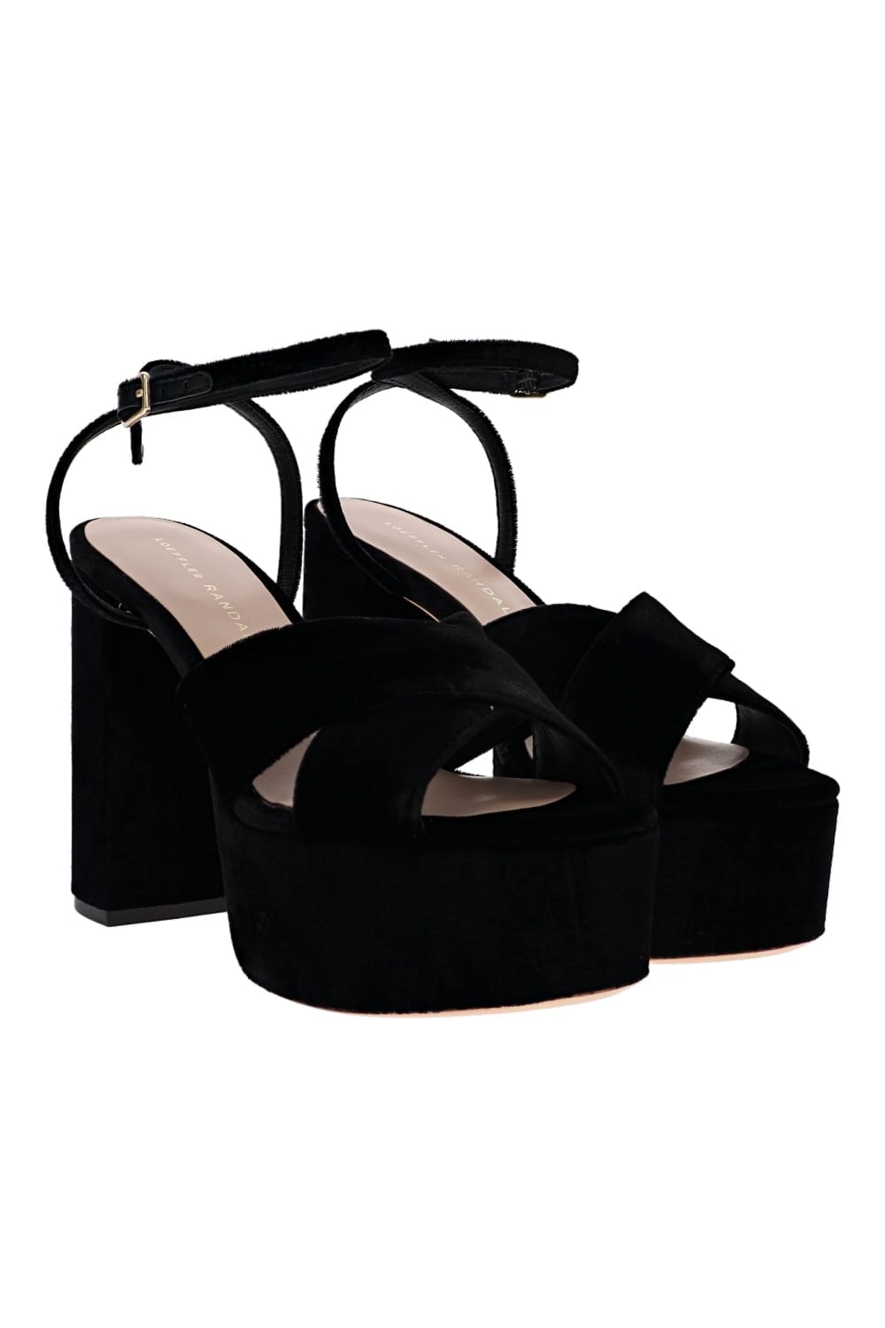 Loeffler Randall Loretta Black Velvet Platform Sandal