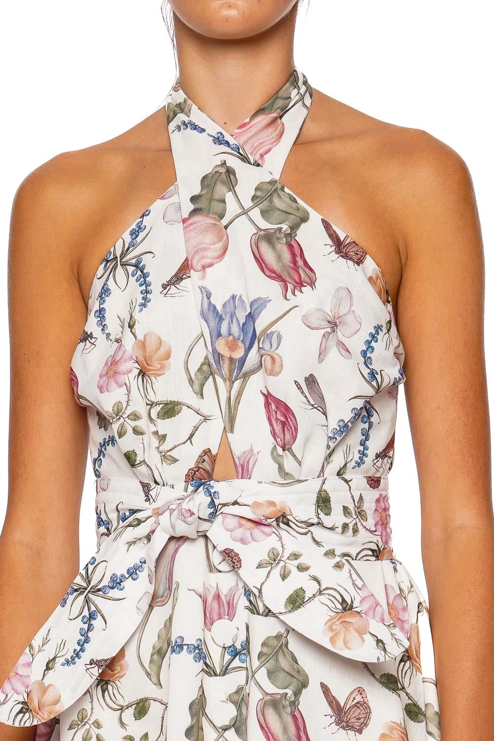 No Pise La Grama Mariana Printed Halter Mini Dress