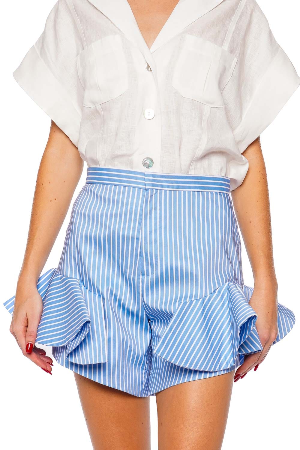 No Pise La Grama Mariposa Ruffled Cotton Short