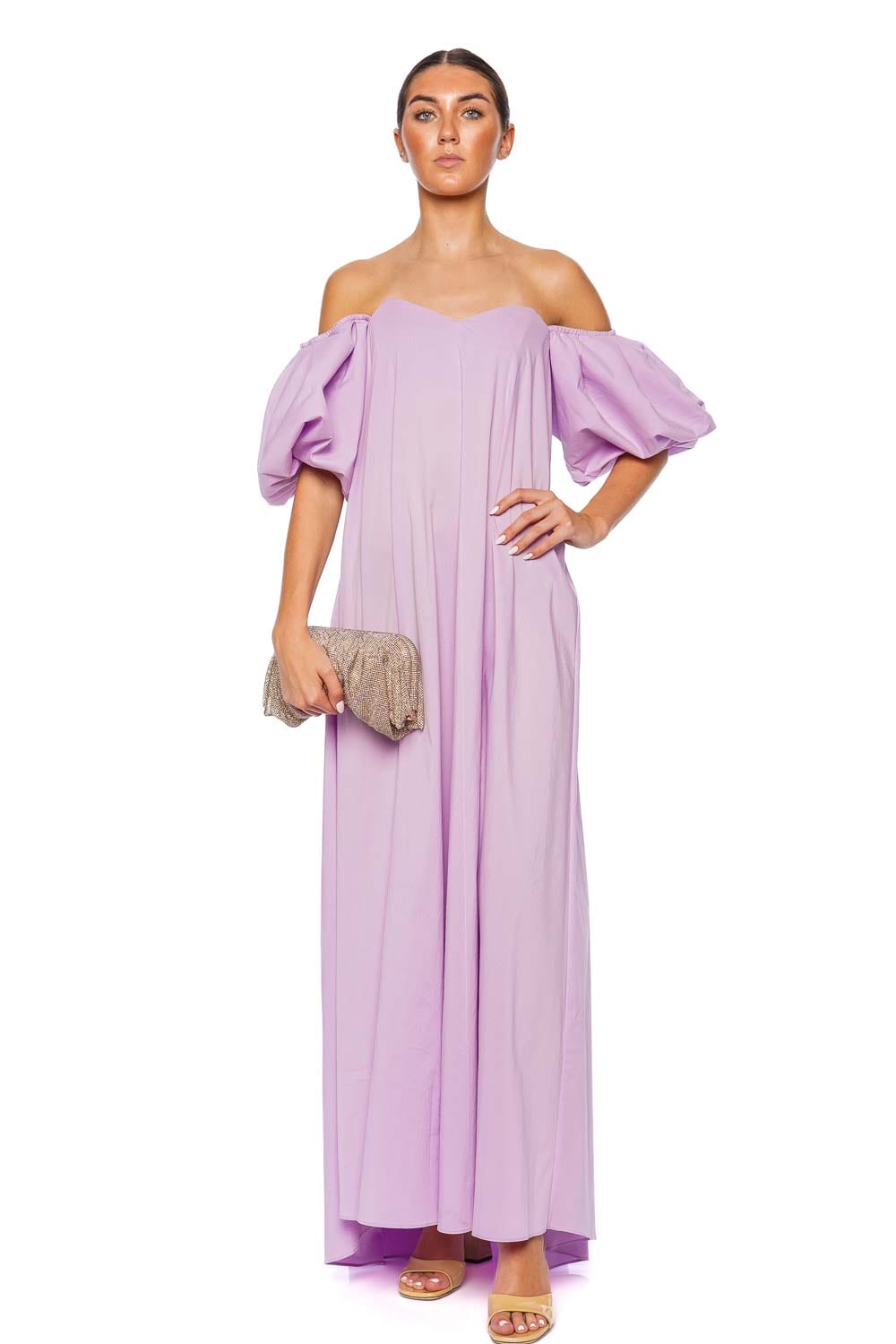 Caroline Constas Palmer Mauve Off Shoulder Gown