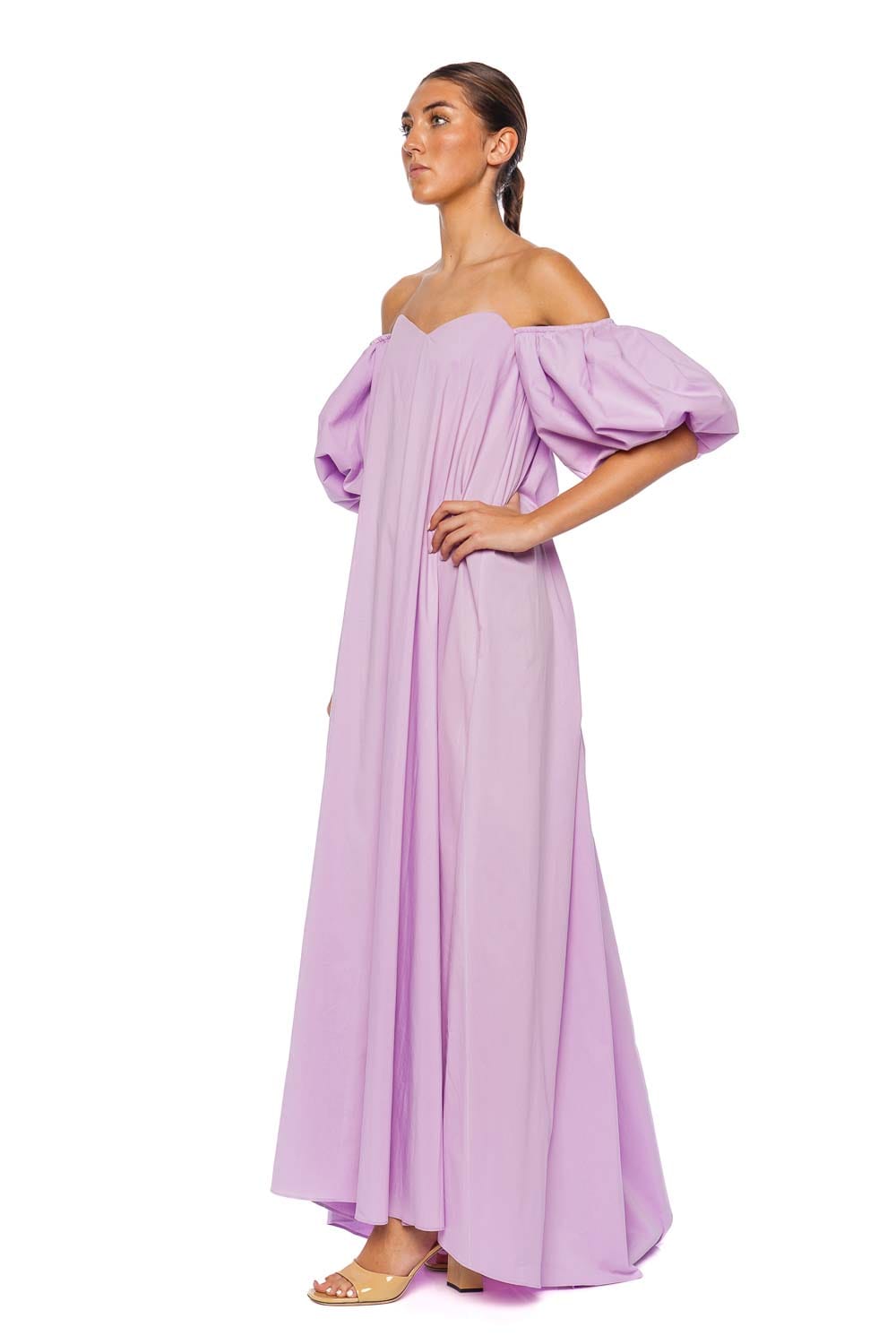 Caroline Constas Palmer Mauve Off Shoulder Gown