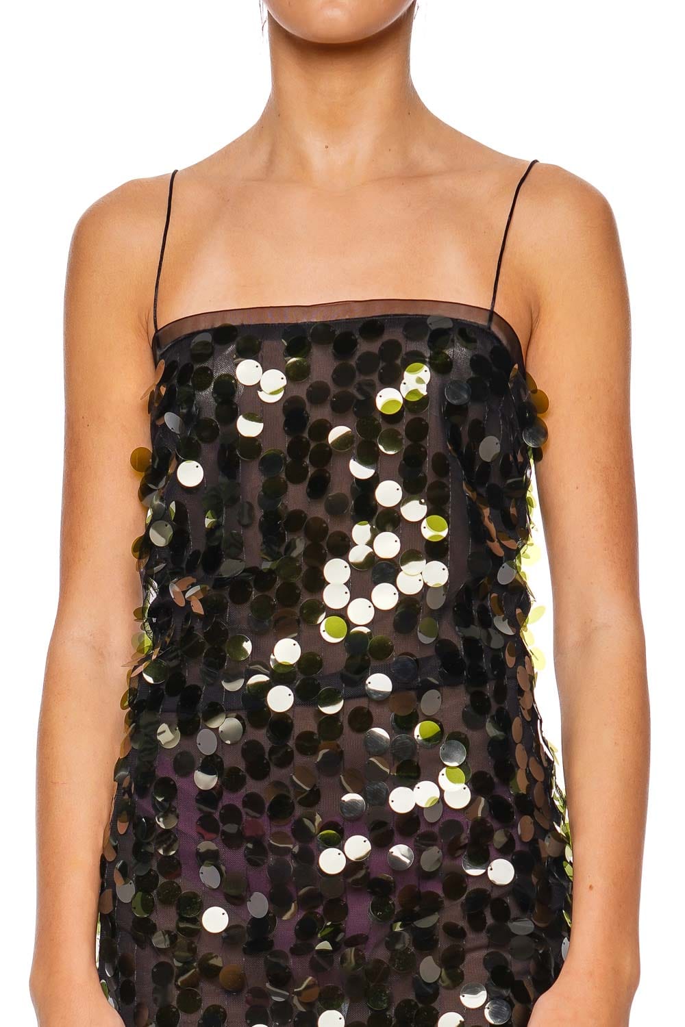 16ARLINGTON Fia Verde Sequin Mesh Mini Dress