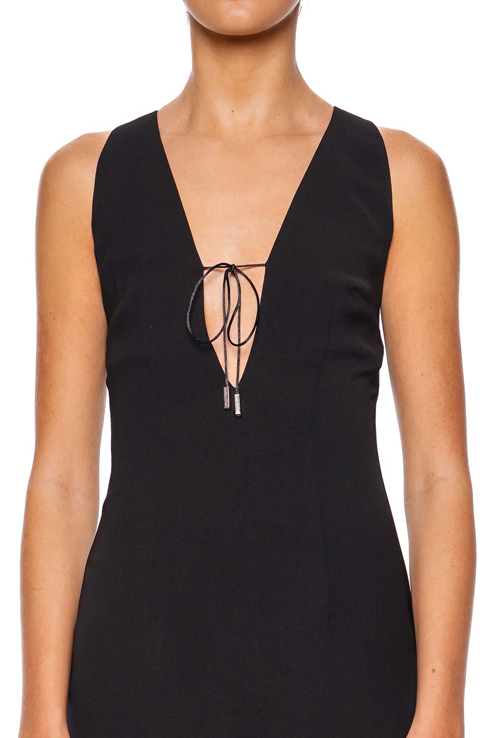 16ARLINGTON Eima Nero Plunge Halter Gown