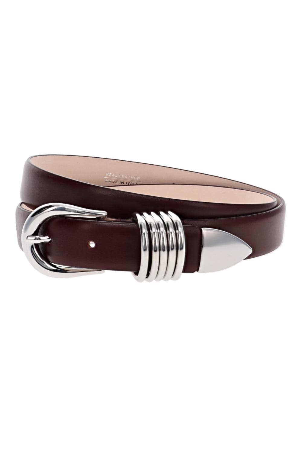 Déhanche Hollyhock Bordeaux Smooth Leather Belt