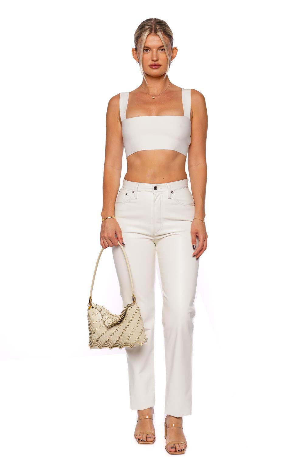 Victoria Beckham White Bandeau Cropped Top