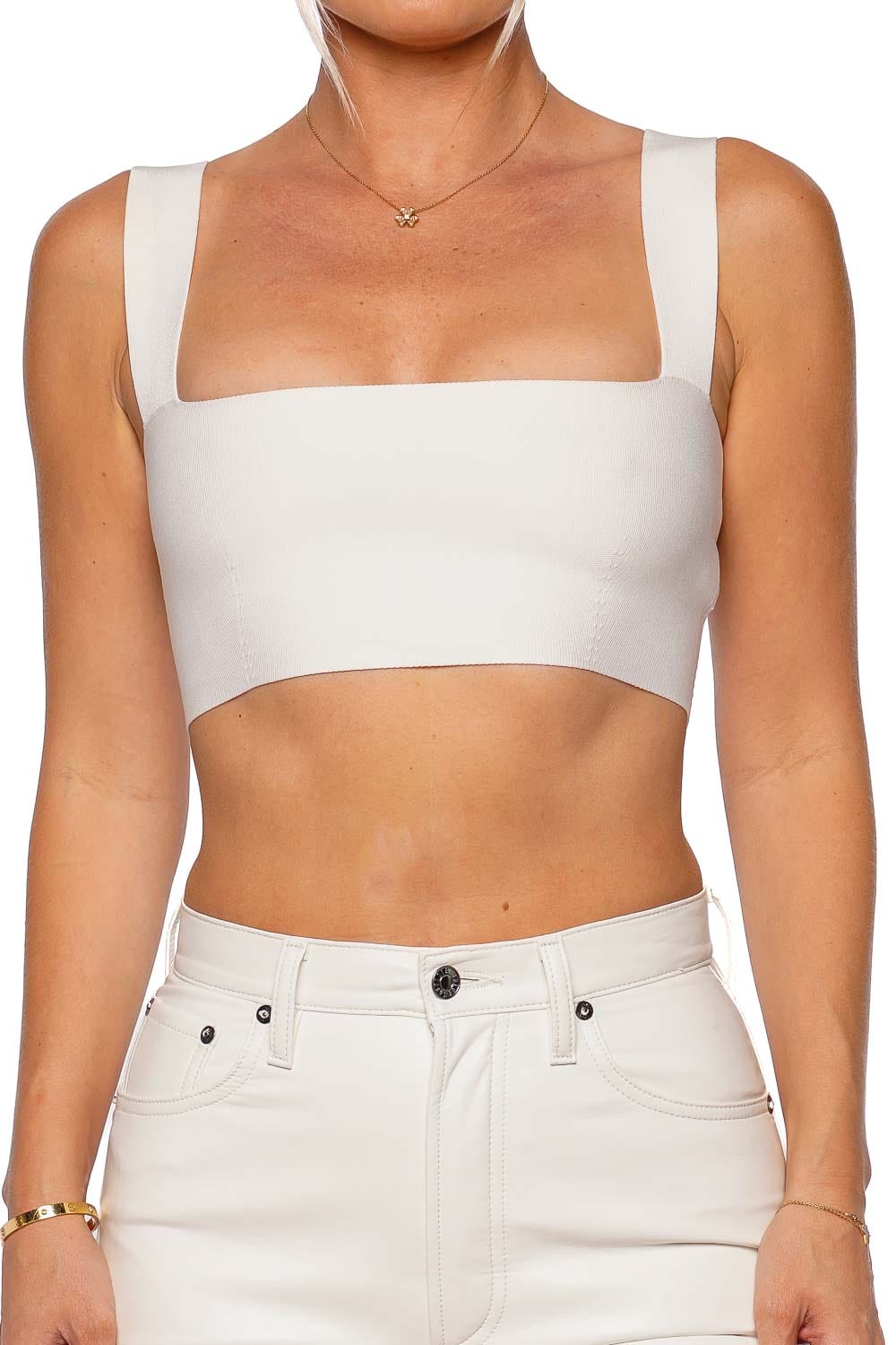 Victoria Beckham White Bandeau Cropped Top