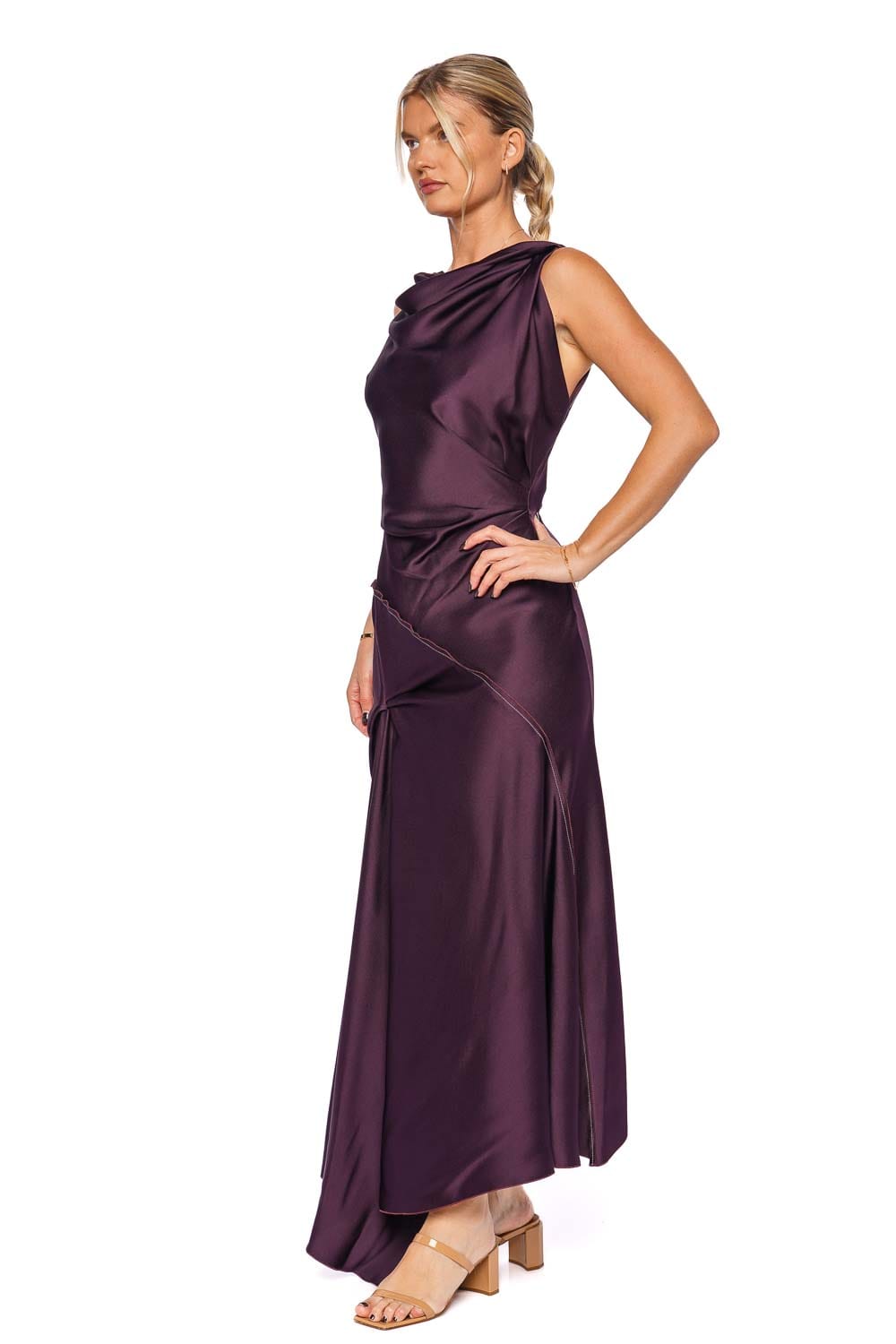 Victoria Beckham Fig Asymmetric Draped Midi Dress