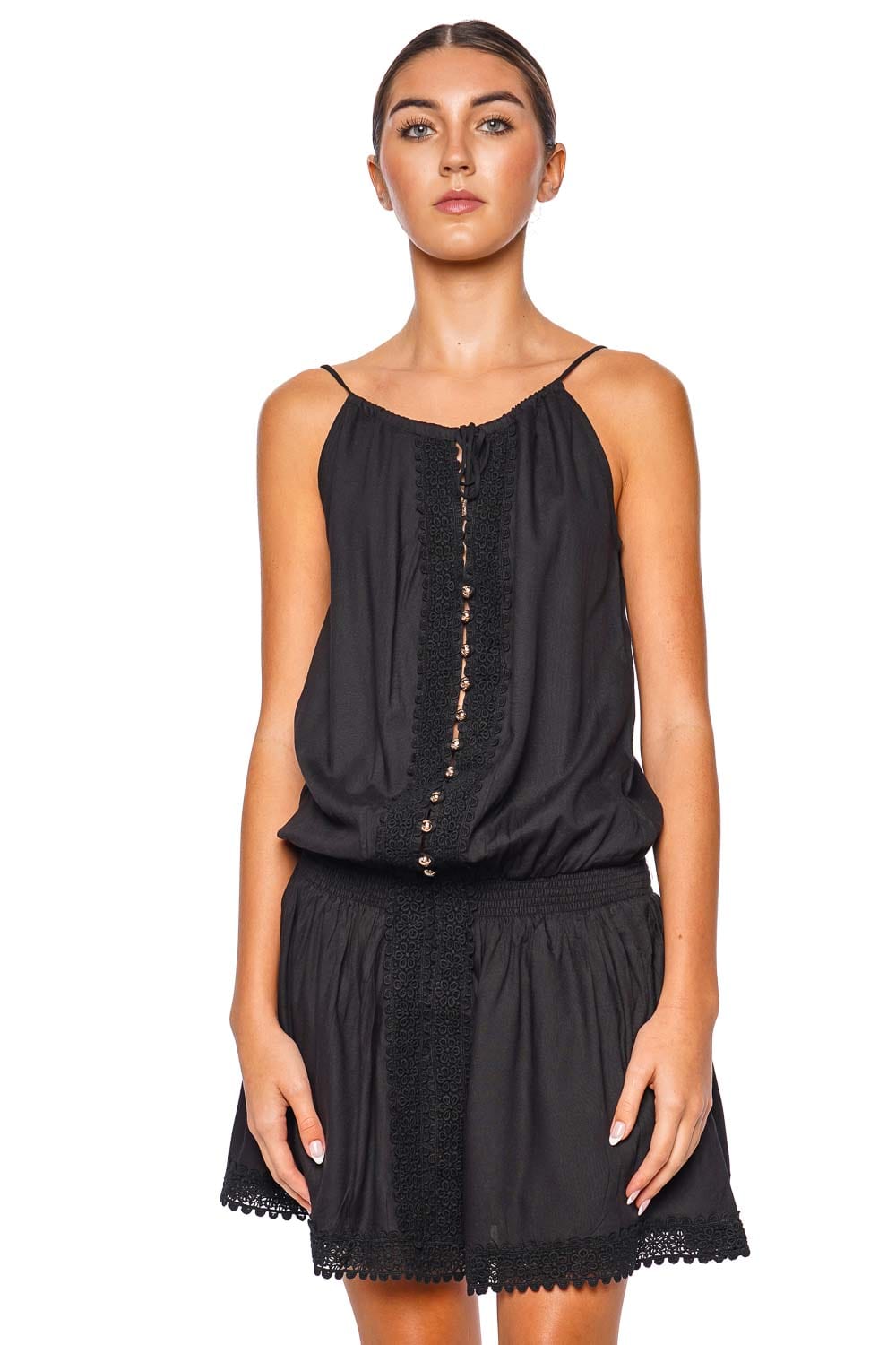Chelsea Black Cover Up Mini Dress