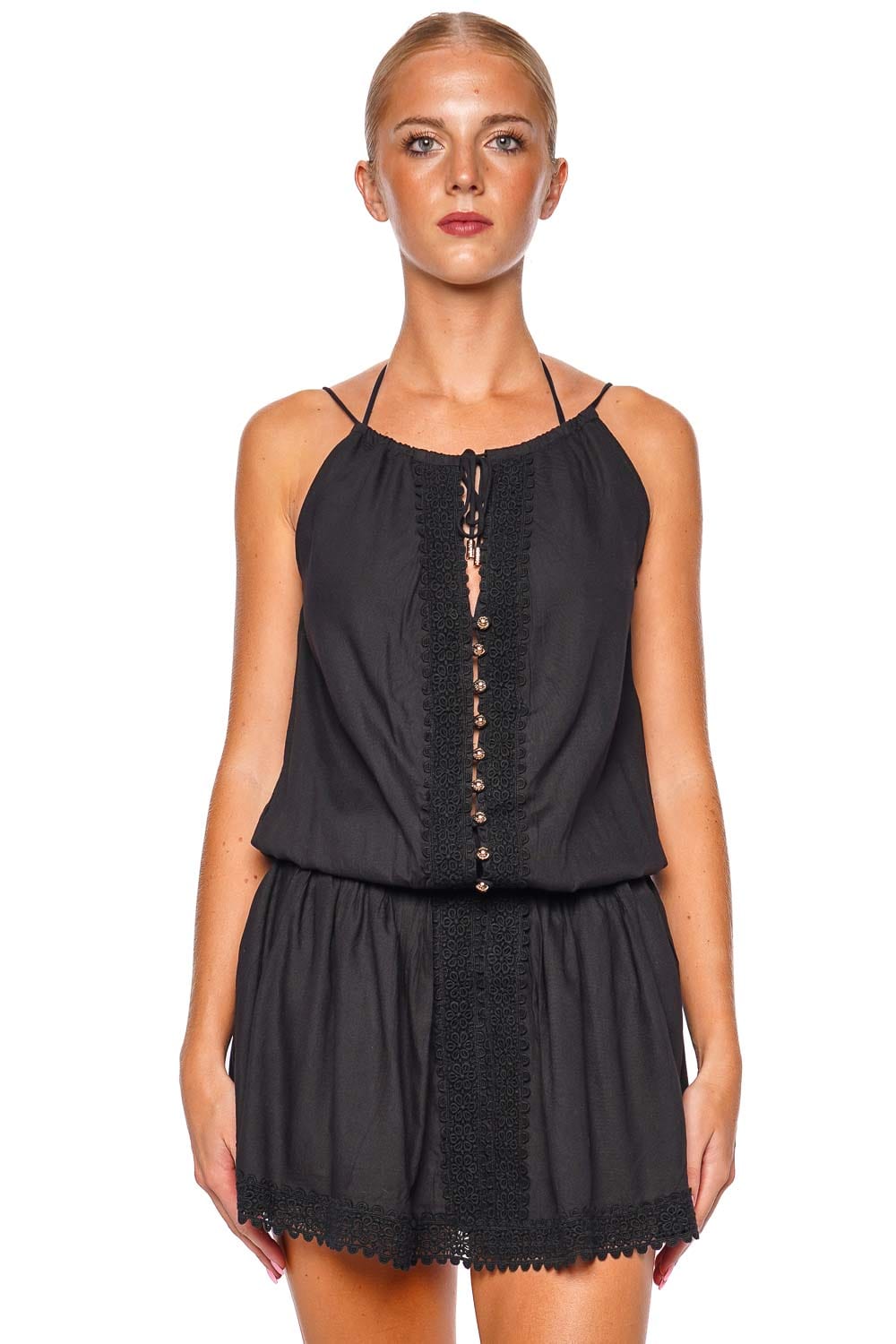 Chelsea Black Cover Up Mini Dress