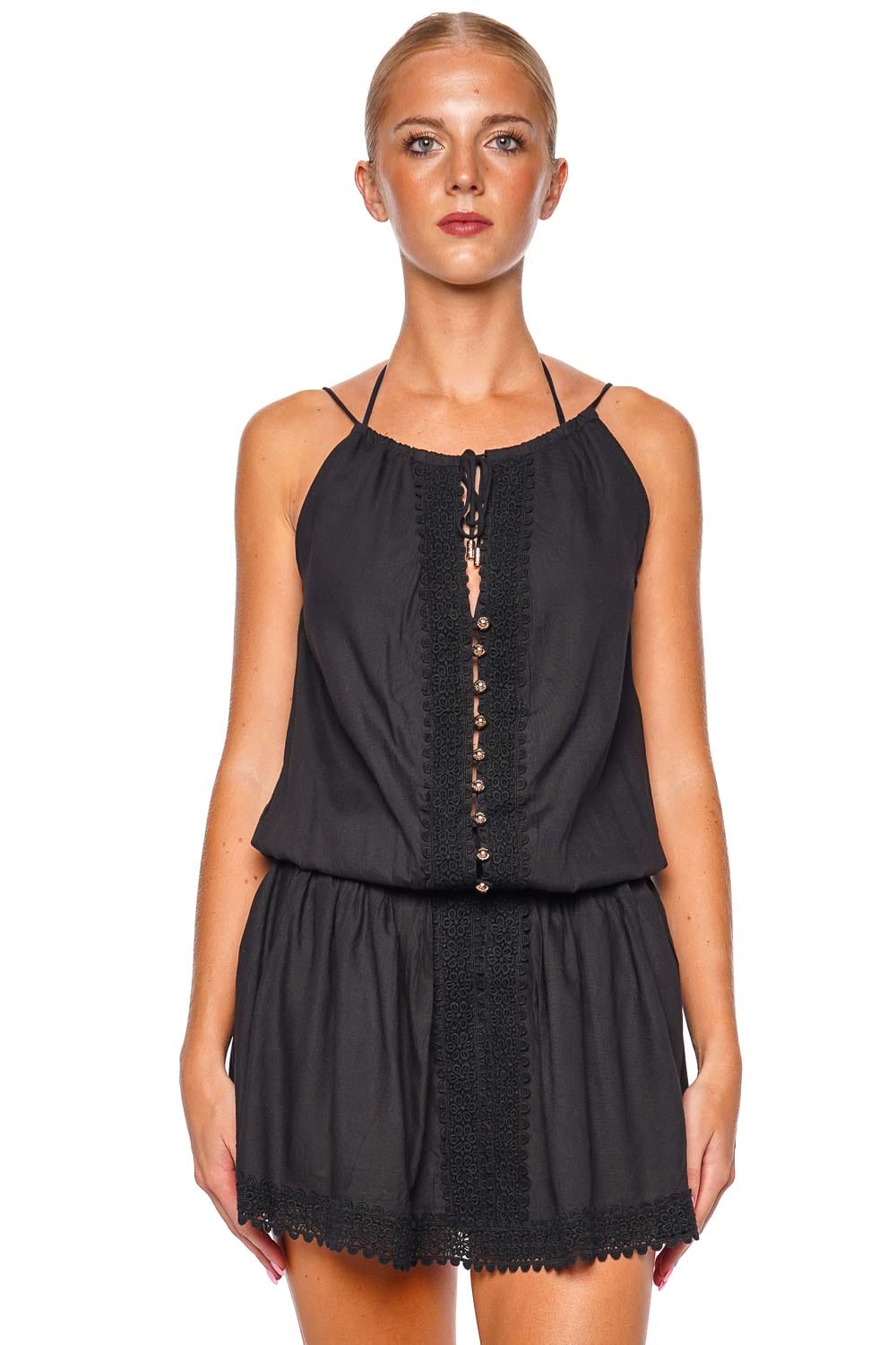 Melissa Odabash Chelsea Black Cover Up Mini Dress