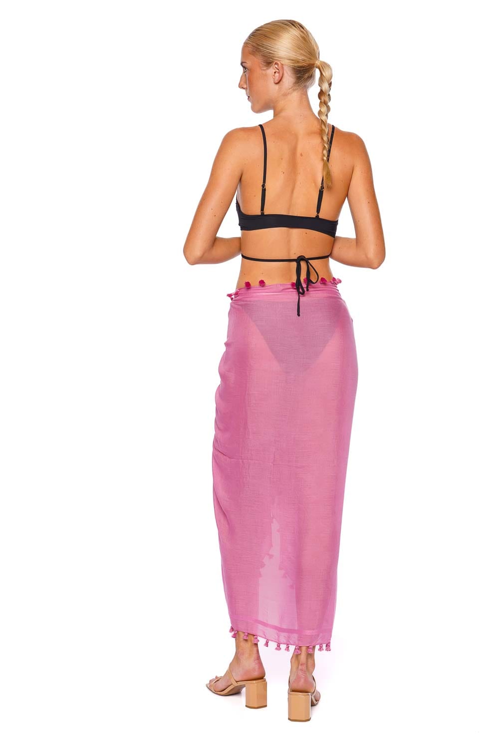 Melissa Odabash Pink Tasseled Pareo Cover Up