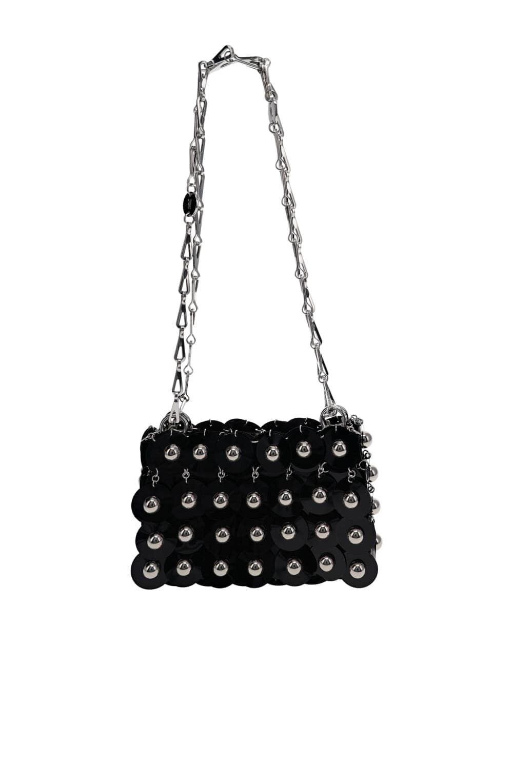 Rabanne Black Sparkle Nano Studded Shoulder Bag