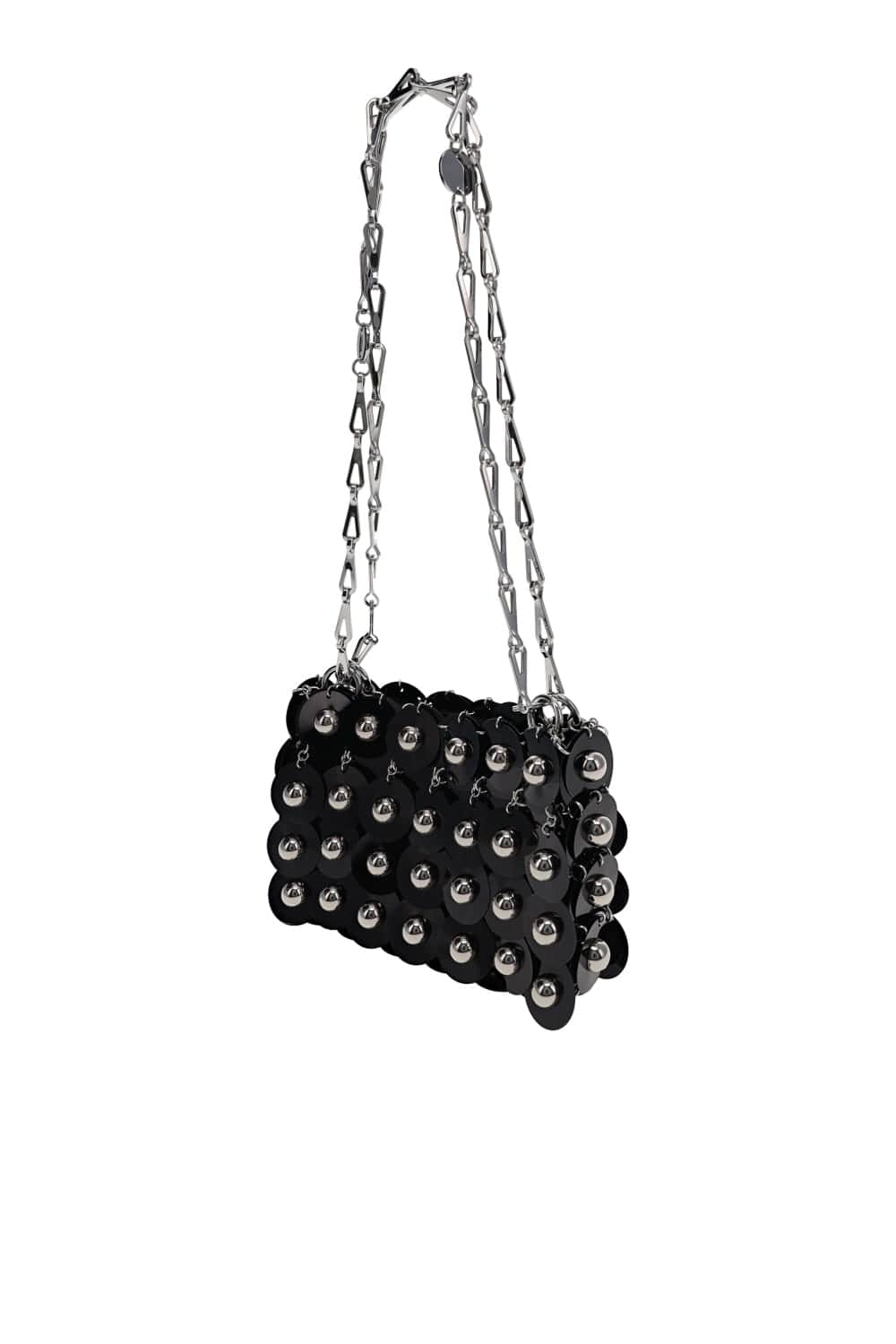 Rabanne Black Sparkle Nano Studded Shoulder Bag