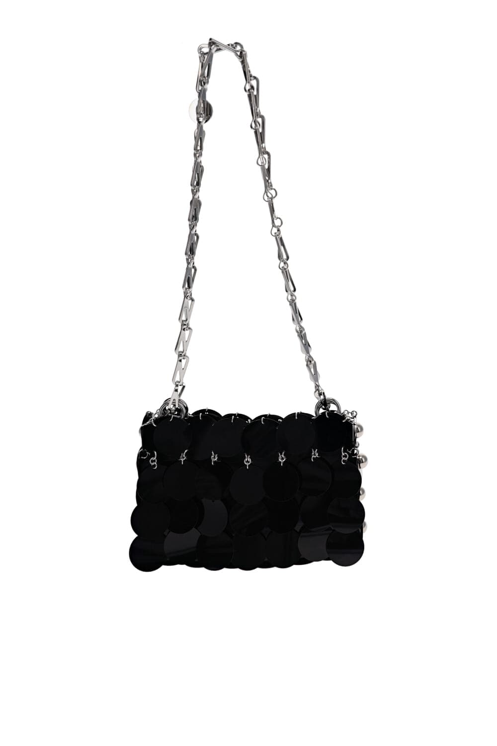 Rabanne Black Sparkle Nano Studded Shoulder Bag