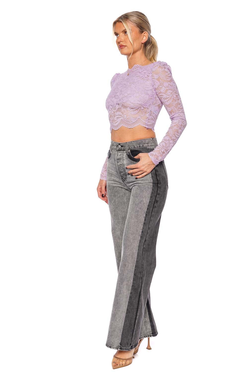 トップス OVERNEATH RIB TOP LAVENDER OVERNEATH Rib Top 055 リブ：キャミソール（キャミソール