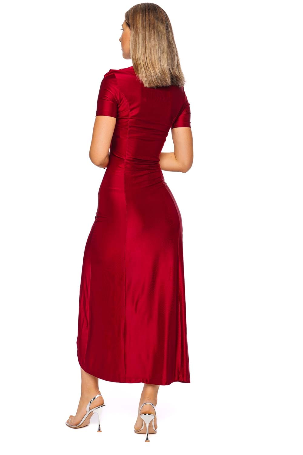 Rabanne Scarlet Buttoned Jersey Midi Dress