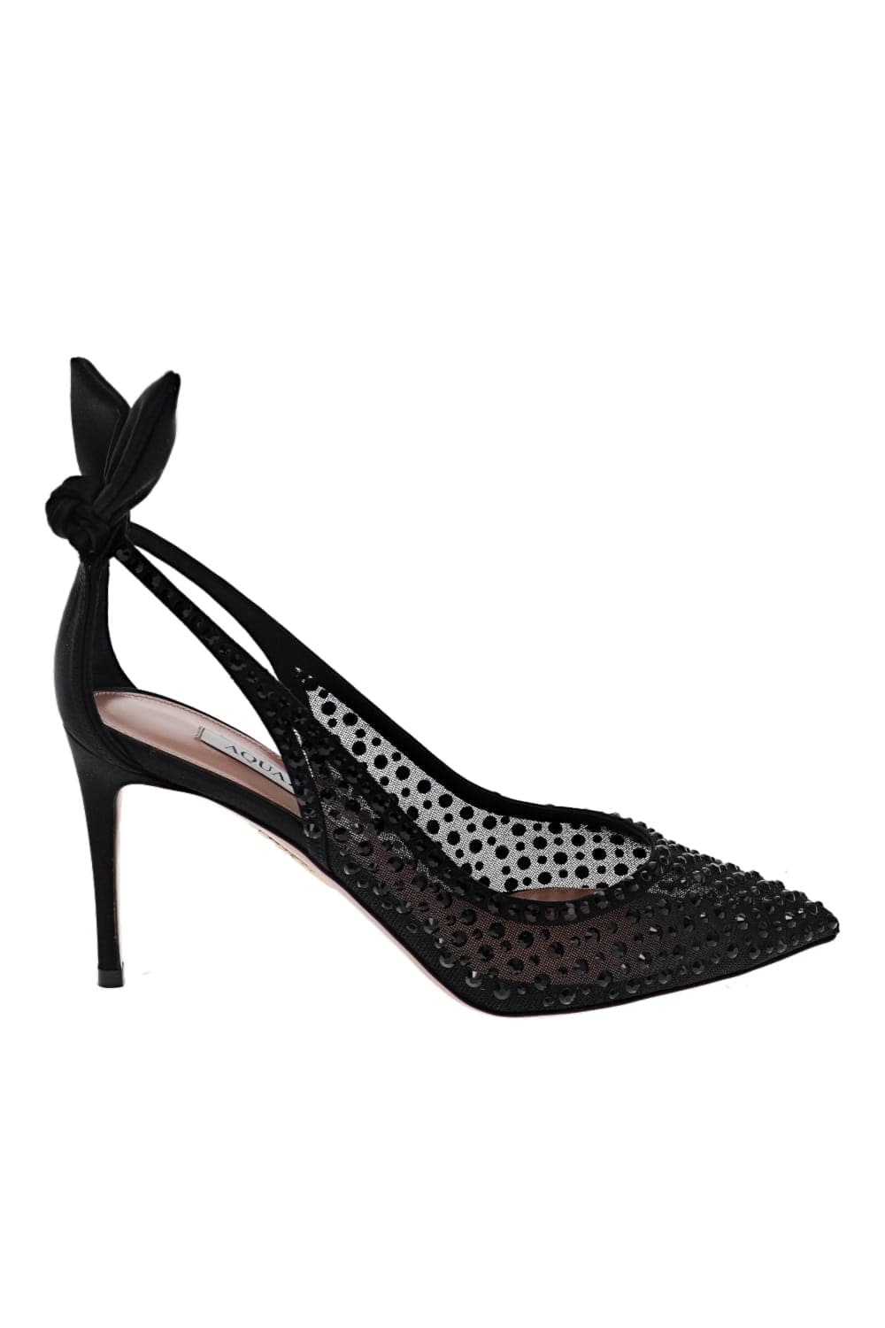 AQUAZZURA Bow Tie Crystal Tulle Pump